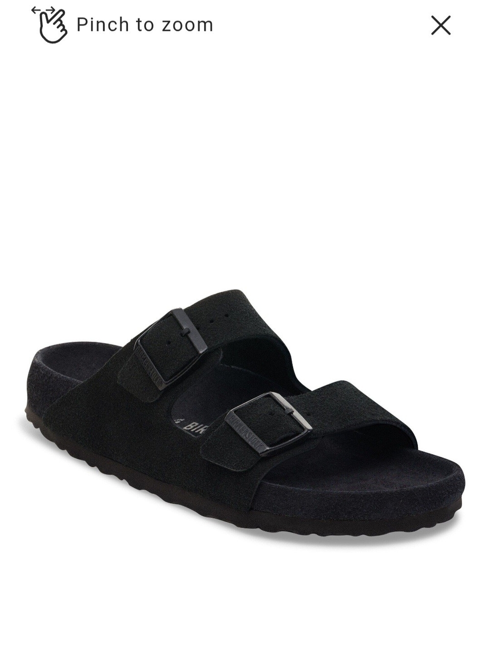 Birkenstock Black Two-Strap Slide Sandal Box Label